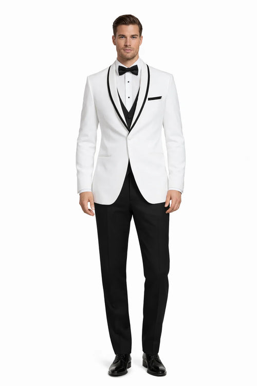 "Xavier" White Tuxedo Jacket