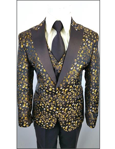 Black Yellow Brown Boys Kids Fashion Suit - Toddler Suit Menssuitsatlantain
