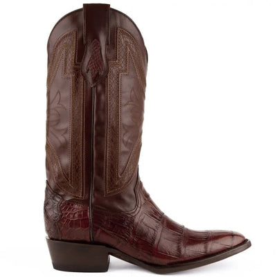 Ferinni Boot - Mens Dress Cowboy Boot - Ferrini Men's Stallion Alligator Belly Boots French Toe Handcrafted Chocolate in Chocolate by Ferrini USA
