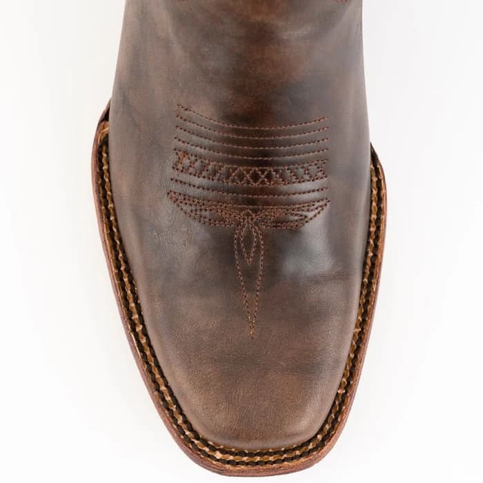 Ferinni Boot - Mens Dress Cowboy Boot - Ferrini Men's Santa Fe Leather Boots Handcrafted - Chocolate in Chocolate - Ferrini USA