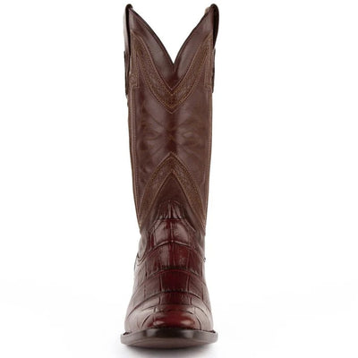 Ferinni Boot - Mens Dress Cowboy Boot - Ferrini Men's Stallion Alligator Belly Boots French Toe Handcrafted Chocolate in Chocolate by Ferrini USA