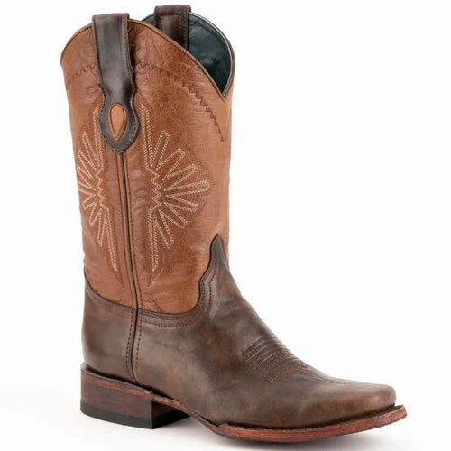 Ferinni Boot - Mens Dress Cowboy Boot - Ferrini Men's Santa Fe Leather Boots Handcrafted - Chocolate in Chocolate - Ferrini USA