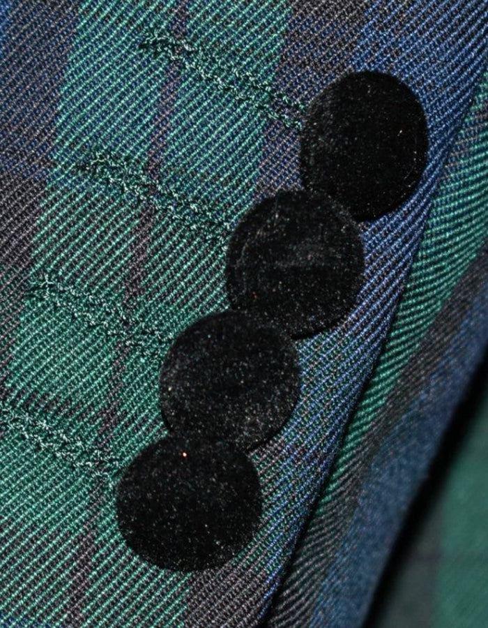 Green Tartan Tuxedo Dinner Jacket - Green and Blue Plaid Blazer - Checkered Sportcoat by Menssuitsatlantain