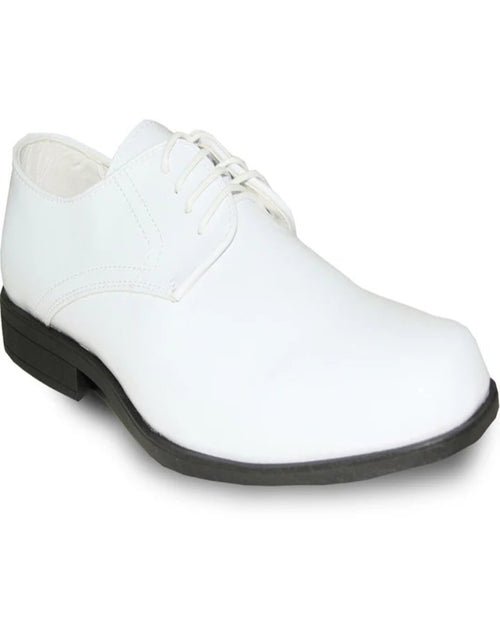 White Prom Shoes - Mens Classic Formal Shiny Patent White Tuxedo Shoe