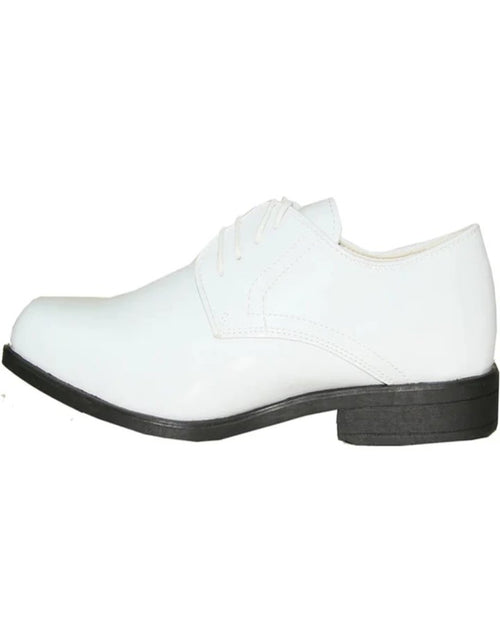 White Prom Shoes - Mens Classic Formal Shiny Patent White Tuxedo Shoe
