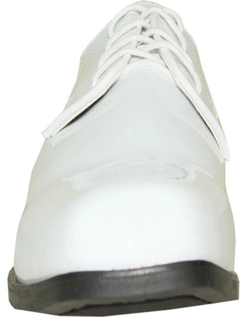 White Prom Shoes - Mens Classic Formal Shiny Patent White Tuxedo Shoe