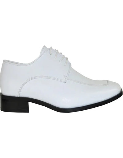 White Prom Shoes - Mens Classic Moc Toe White Prom Tuxedo