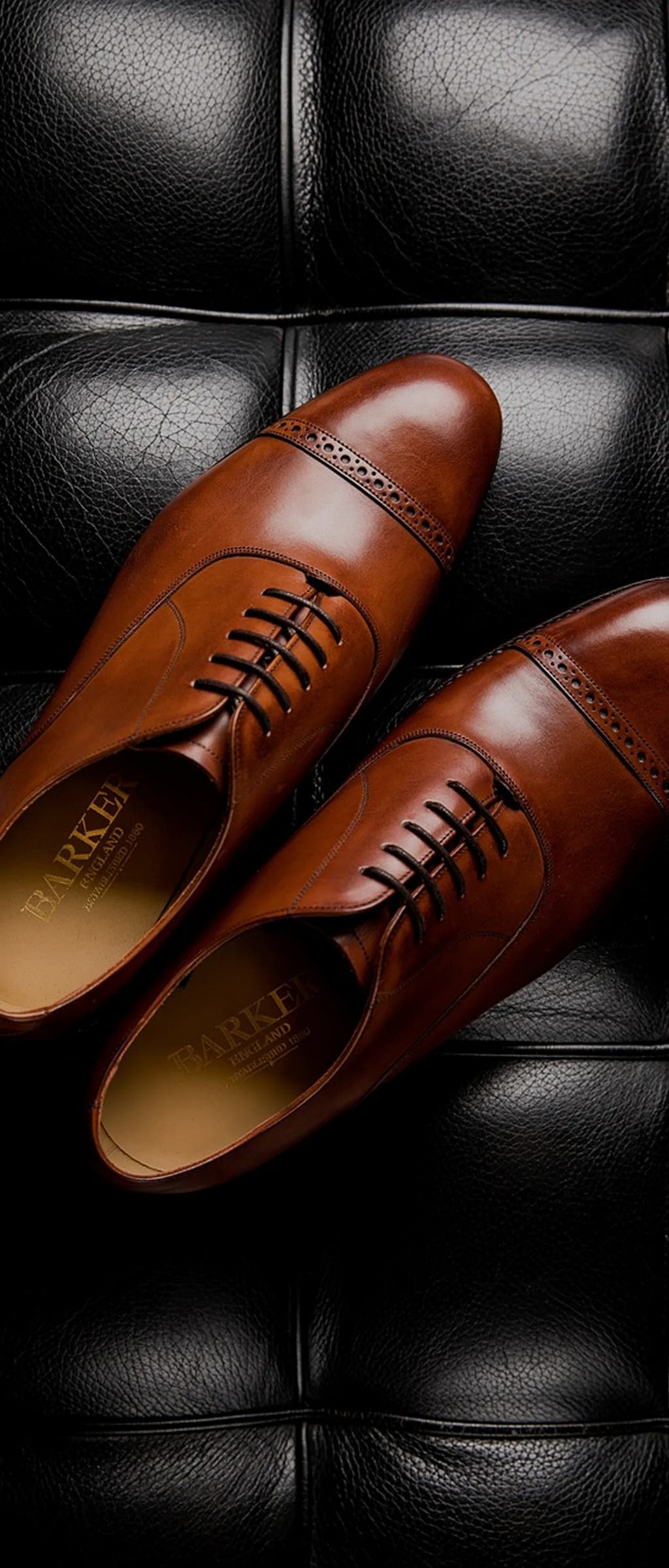 Classic black leather shoes for men