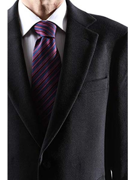 Men's Dress Coat Caravelli Long Jacket 2 Buttons Style Men's Carcoat ~Three Quarter Black Long Men's Dress Topcoat - Winter Coat USA Men's Outlet