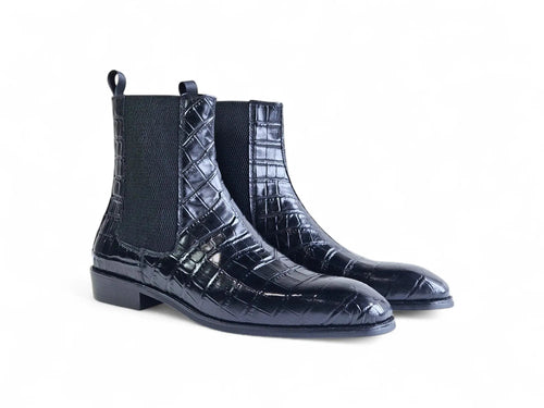 Crocodile Embossed Chelsea Boot