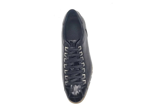 Crocodile Embossed Leather Sneaker