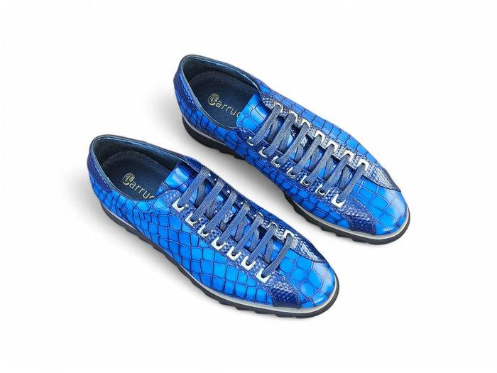 Carrucci Crocodile Embossed Leather Sneaker