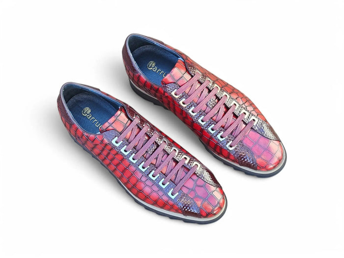Carrucci Crocodile Embossed Leather Sneaker