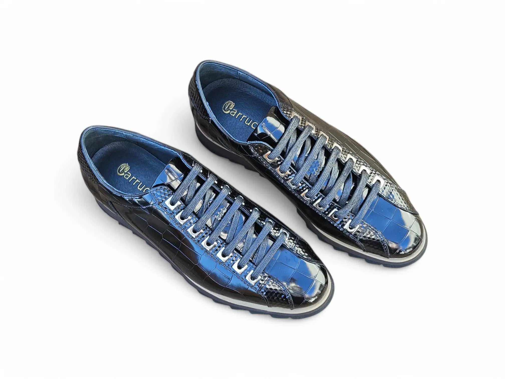 Crocodile Embossed Leather Sneaker