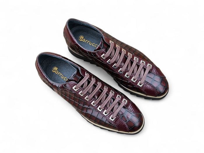 Carrucci Crocodile Embossed Leather Sneaker