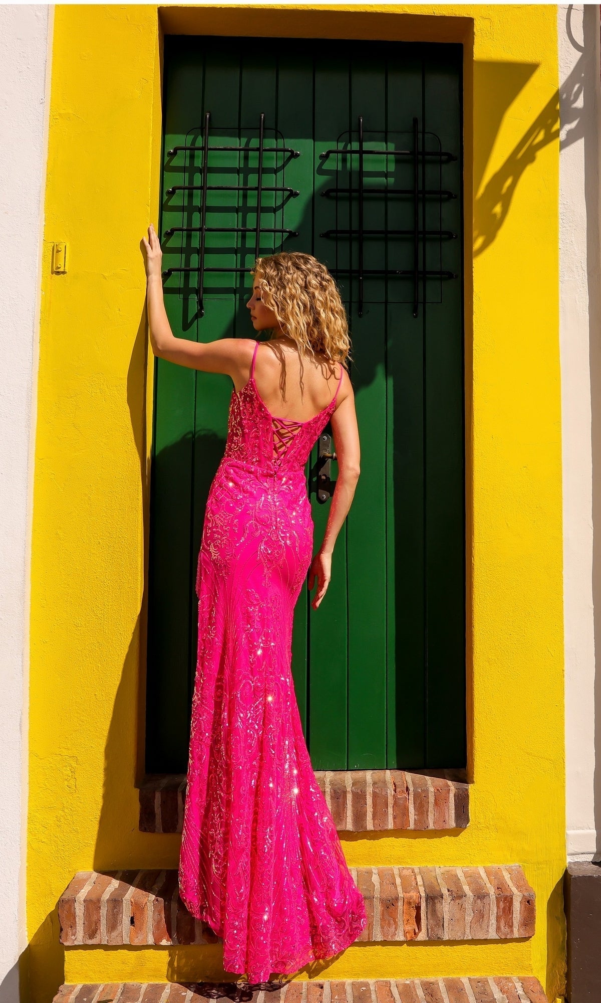 Nox Anabel D1465 Fringed Long Sequin Prom Dress