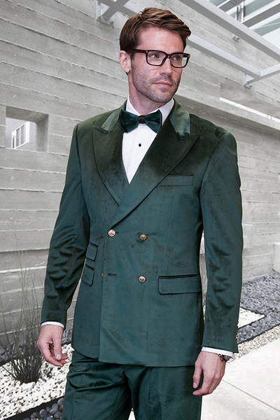 Men's Hunter Green Velvet Suit by Statement Suits