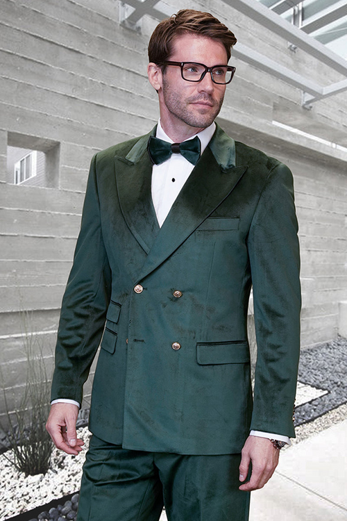 Men's Hunter Green Velvet Suit by Statement Suits