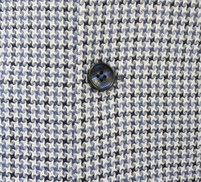 Blue Houndstooth Hybrid Fit Double Breasted Jacket by USA Men's Outlet