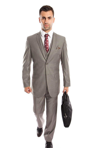 Men’s Slim Fit Grey Vested Suit from Tazio Suits