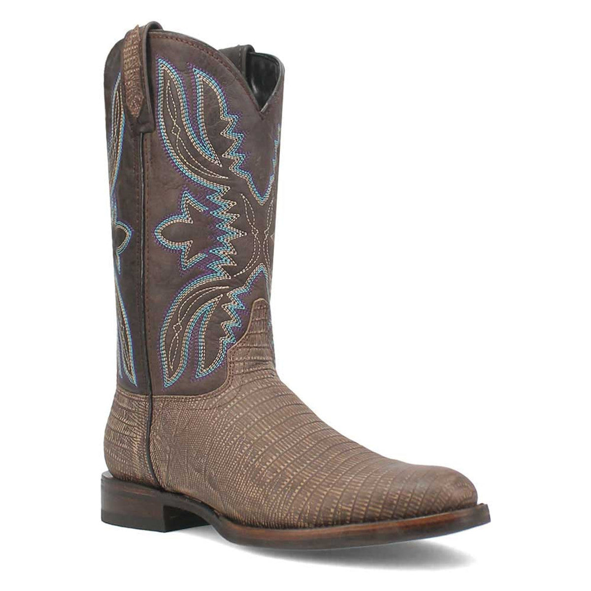 Dingo Cement Lizard Print Snip Toe Leather Boots SuitUSA