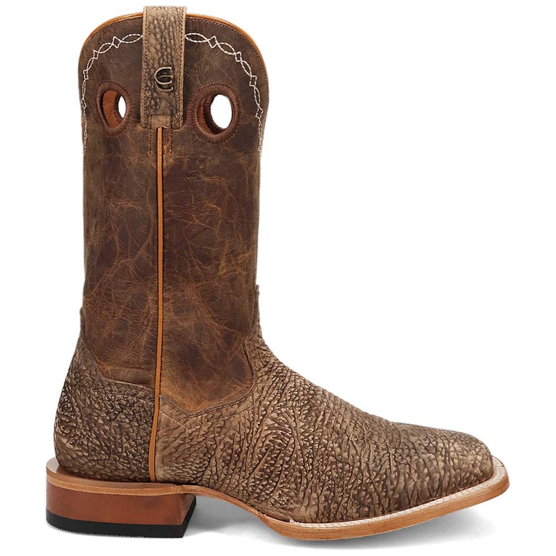 Dan Post Murray Men's Brown Bison Leather Square Toe Rugged Western Cowboy Boots by Dan Post Boots