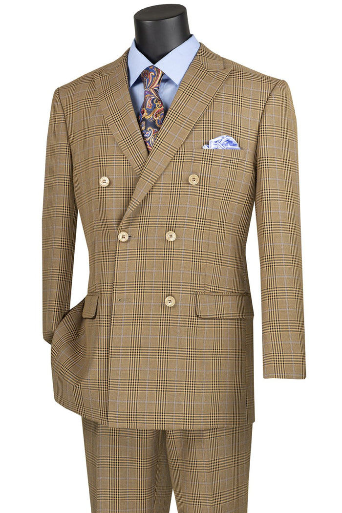 Nola Collection - Hunter Green Regular Fit 2 Piece Suit Flat Front Pants with 2″ Elastic Waistband by Vinci