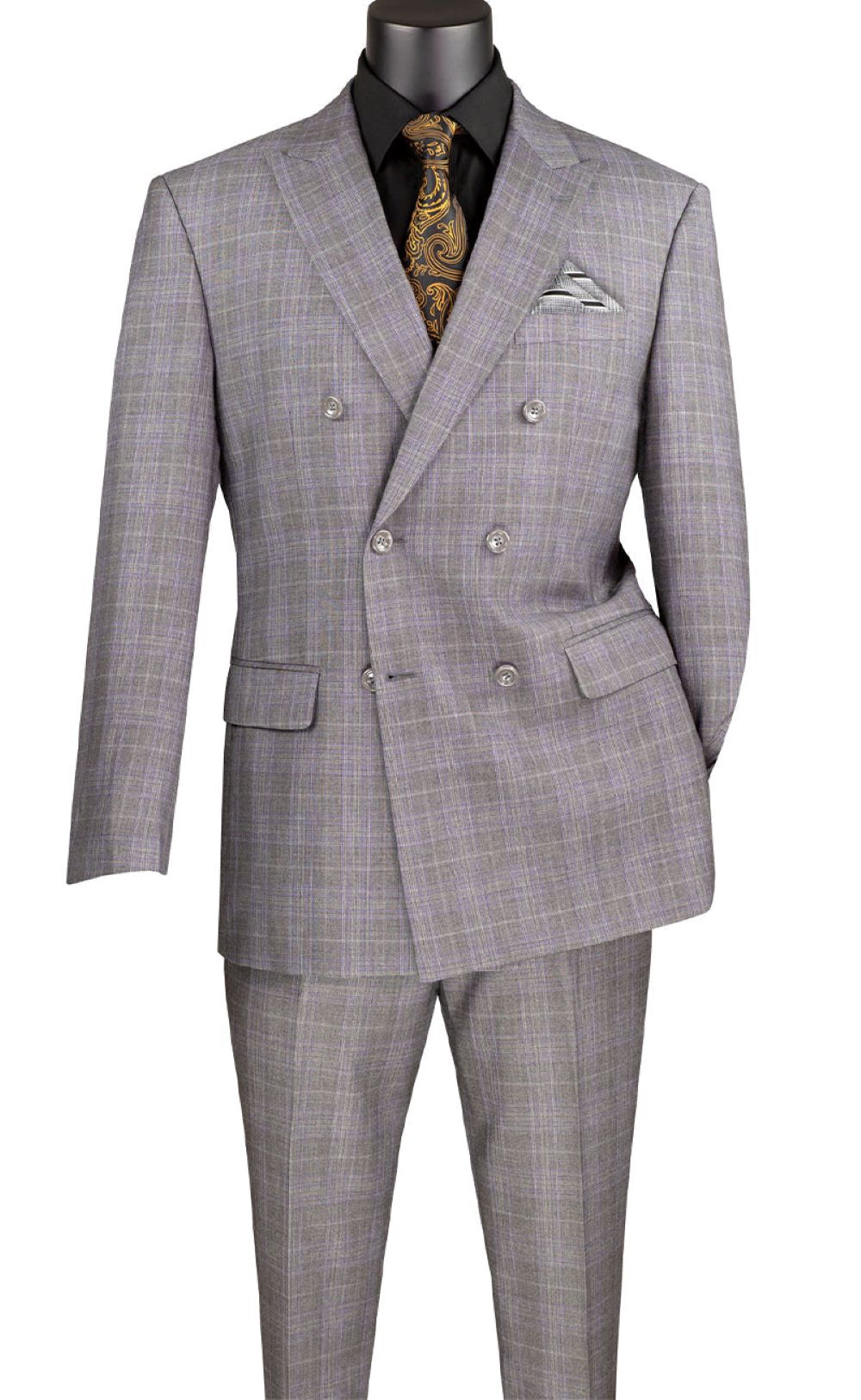 Ramses Collection - Double Breasted Suit 2 Piece Regular Fit in Beige by Vinci