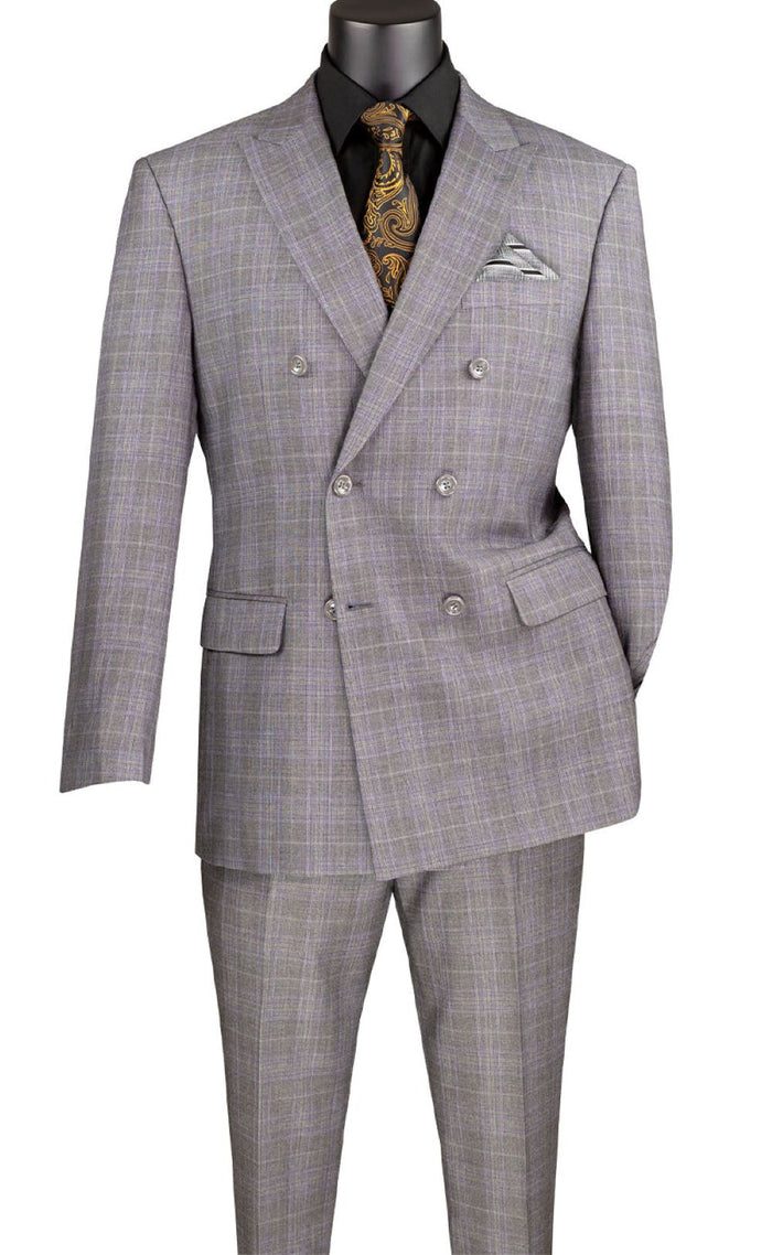 Ramses Collection - Double Breasted Suit 2 Piece Regular Fit in Beige by Vinci