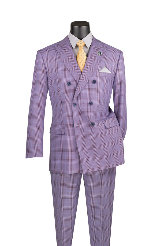 Nola Collection - Light Gray Regular Fit 2 Piece Suit Flat Front Pants with 2″ Elastic Waistband by Vinci