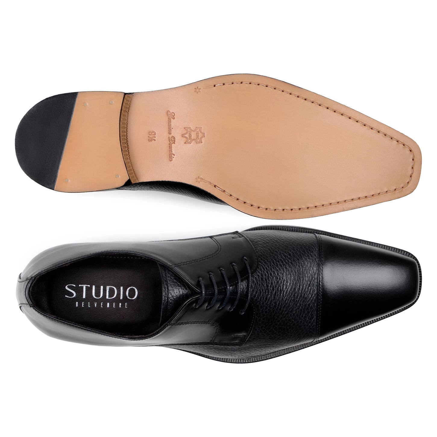 Belvedere Alexander Black Genuine Crocodile Dress Shoe
