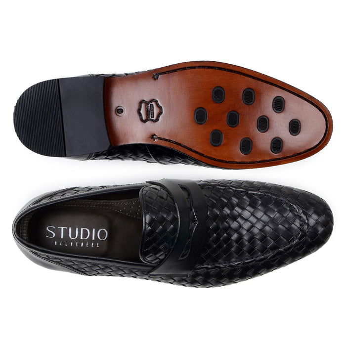 Belvedere Luca Black Genuine Alligator Leather Oxford