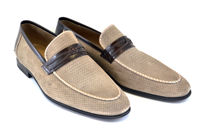 C131-3417HS- Perforated Suede-Taupe