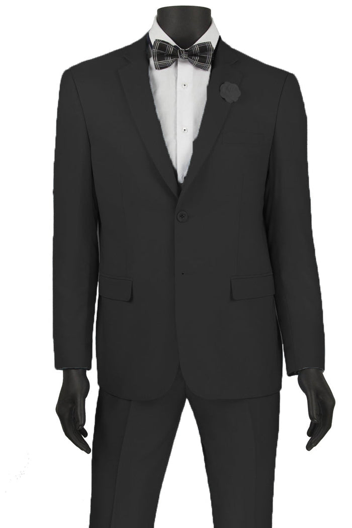 Mens Slim Fit Wool Feel Suit in Burgundy by Vinci