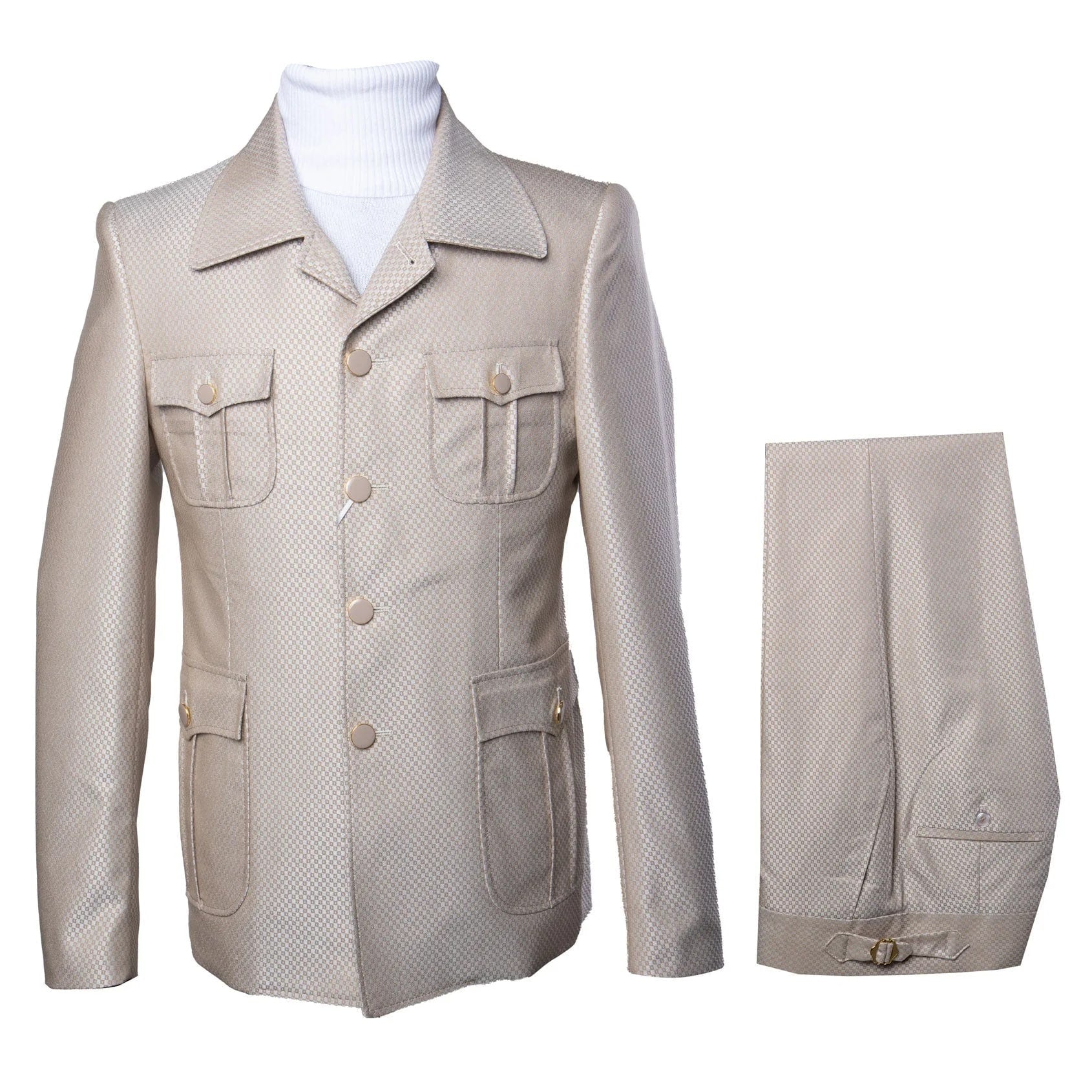 Rossi Man DUKE RM1766 Slim Fit 3-Piece Suit for Men – Modern Cream Off-White Formalwear