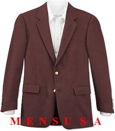 Dark Burgundy ~ Maroon Blazer~ Wine Color Designer Casual Cheap Priced Fashion Men's Wholesale Blazer Dress Jacket 2 Button Front 4 on Sleeves Fully Lined Metal Button (Men + Women)