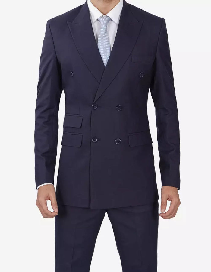 Mens Dark Blue Double Breasted Classic Fit Suit by USA Men's Outlet