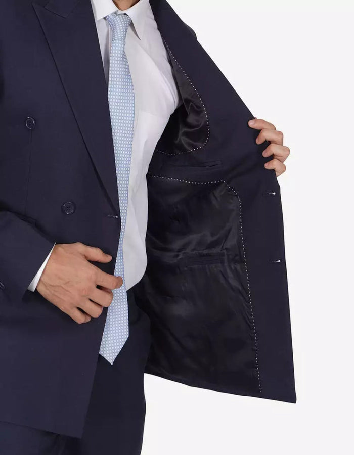 Mens Dark Blue Double Breasted Classic Fit Suit by USA Men's Outlet