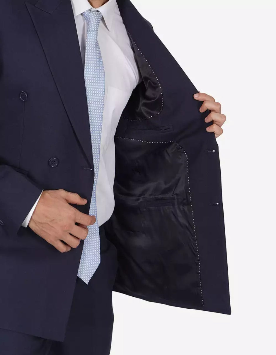 Mens Dark Blue Double Breasted Classic Fit Suit by USA Men's Outlet
