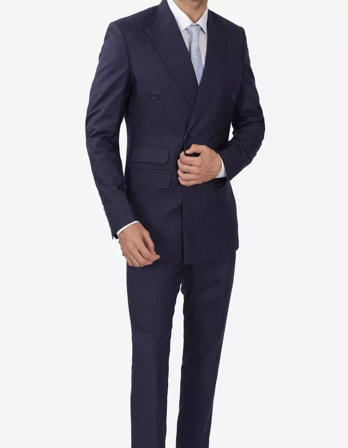 Mens Dark Blue Double Breasted Classic Fit Suit by USA Men's Outlet