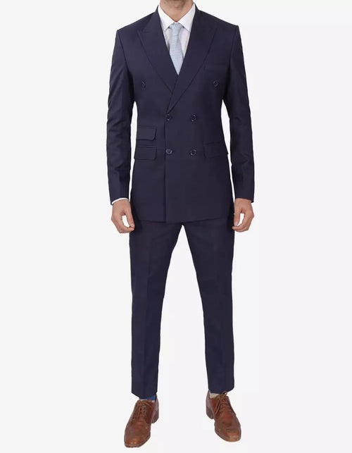 Mens Dark Blue Double Breasted Classic Fit Suit by USA Men's Outlet