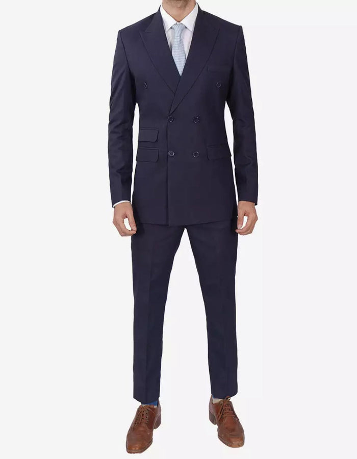 Mens Dark Blue Double Breasted Classic Fit Suit by USA Men's Outlet