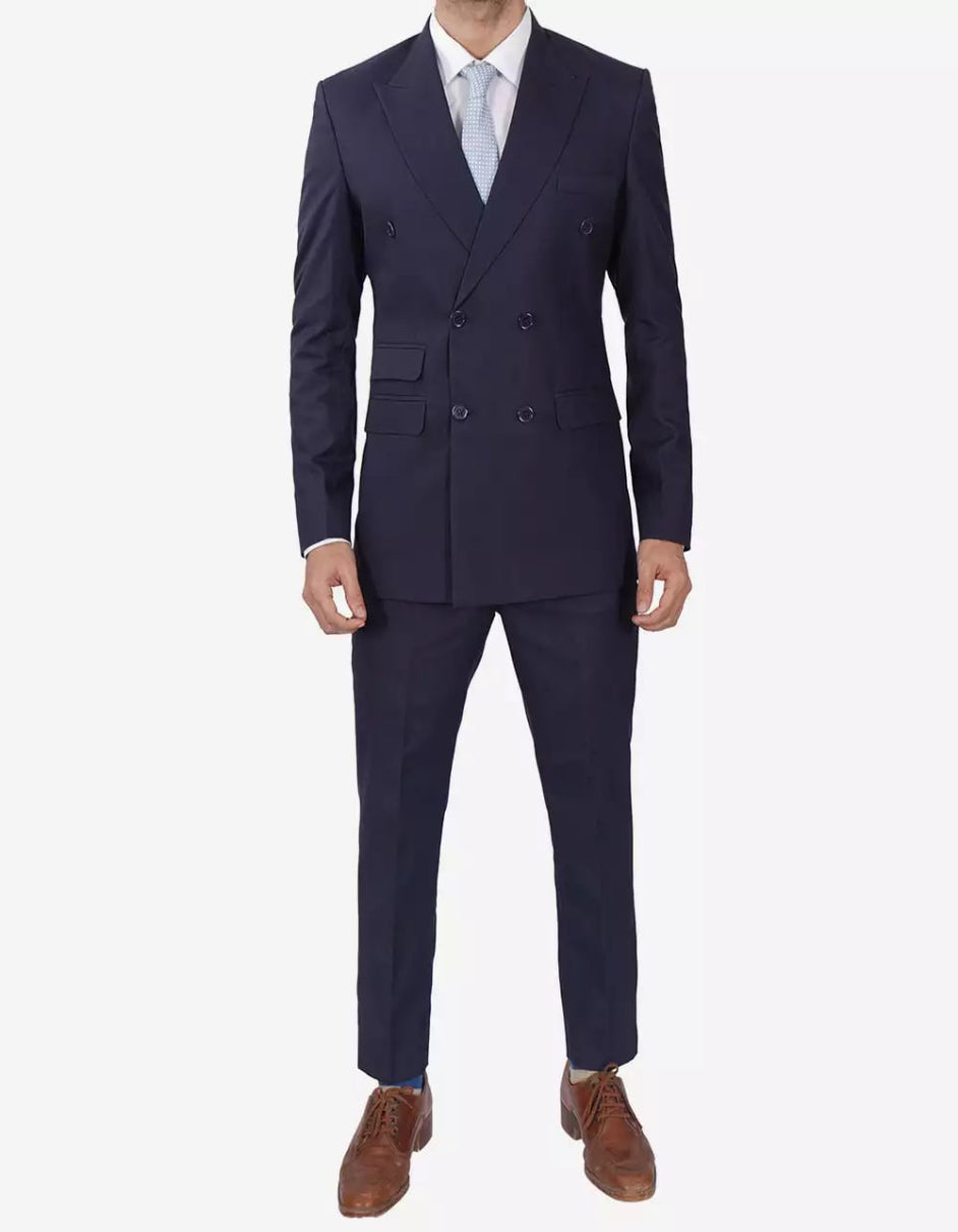 Mens Dark Blue Double Breasted Classic Fit Suit by USA Men's Outlet