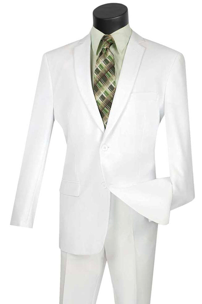 Men's Tan 2-Button Modern Suit by Vinci