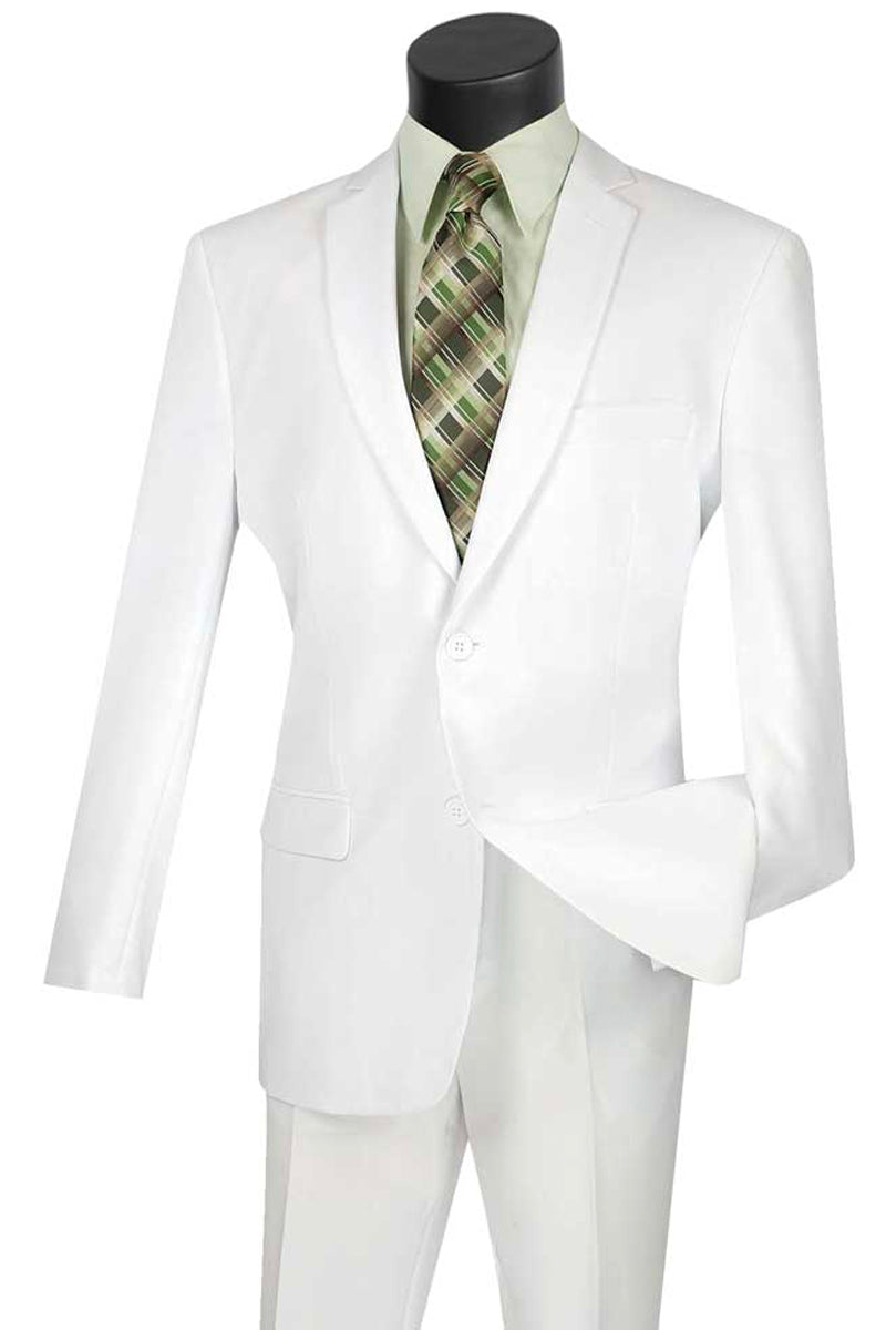 Men's Tan 2-Button Modern Suit by Vinci