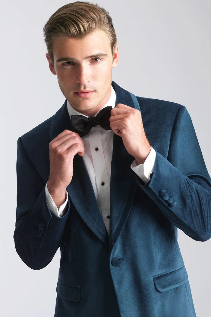 Velvet Blazer - Mens Blazer - Dinner Jacket - Venice Deep Aqua Velvet Dinner Jacket Separates
