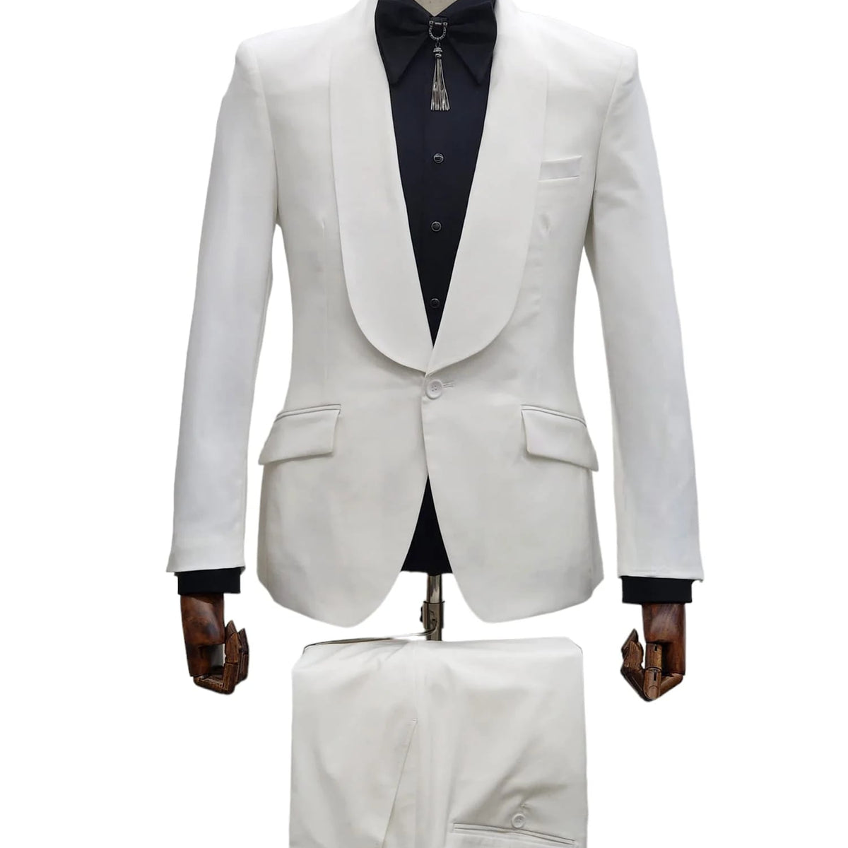 Ivory Tuxedo Cream Wedding Suit Off White Groom 2Piece Suit