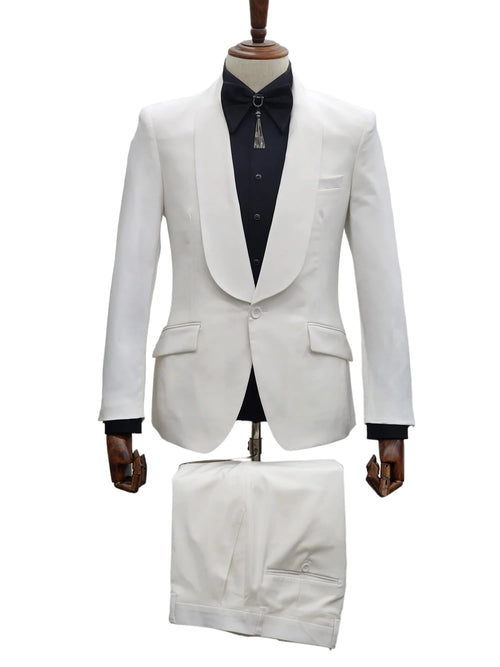 Ivory Tuxedo - Cream Wedding Suit - Off White Groom 2Piece Suit Groom different suit than groomsmen Groom different suit than groomsmen PROMTUXEDO