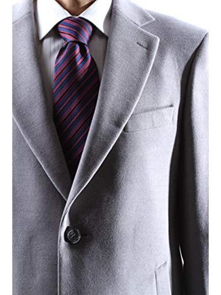 Men's Dress Coat Caravelli 2 Buttons Style Men's Carcoat ~Three Quarter Light Gray Long Men's Dress Topcoat - Winter Coat USA Men's Outlet