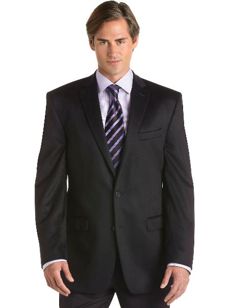 Men's 2 Button Designer Casual Cheap Priced Fashion Blazer Dress Jacket Black Cashmere Fit Sport Coat Black by USA Men's Outlet
